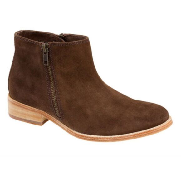 Johnston & Murphy Brown Suede Zip up Booties 8.5 - Picture 1 of 8